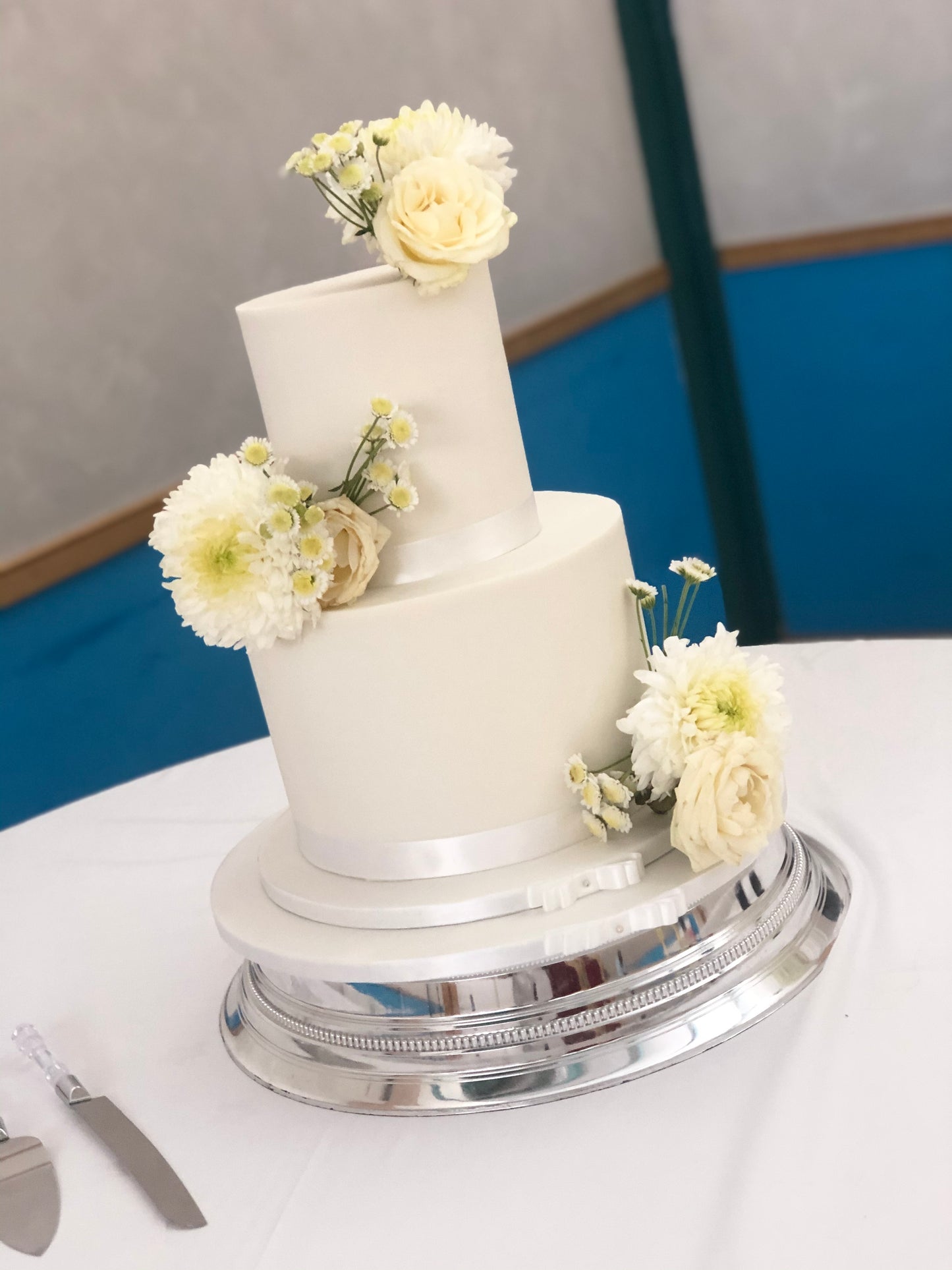 Two-tier fondant wedding cake