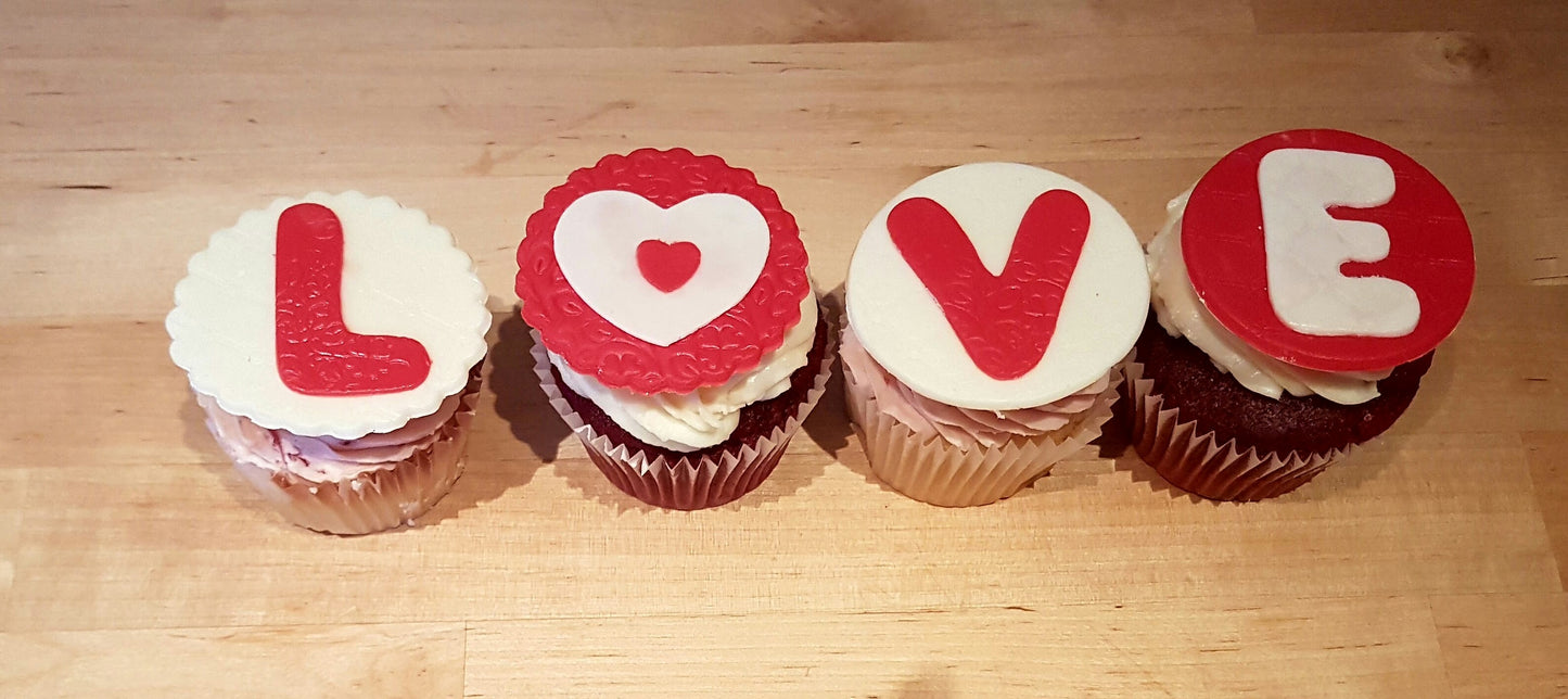 Valentine's themed cupcakes - box of 12