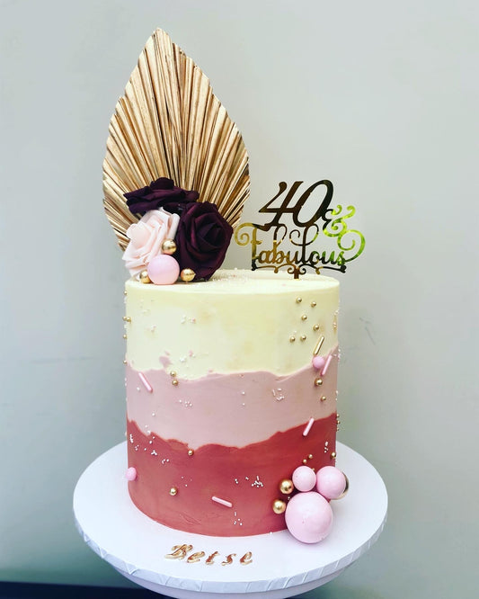 Pink and cream ombré cake