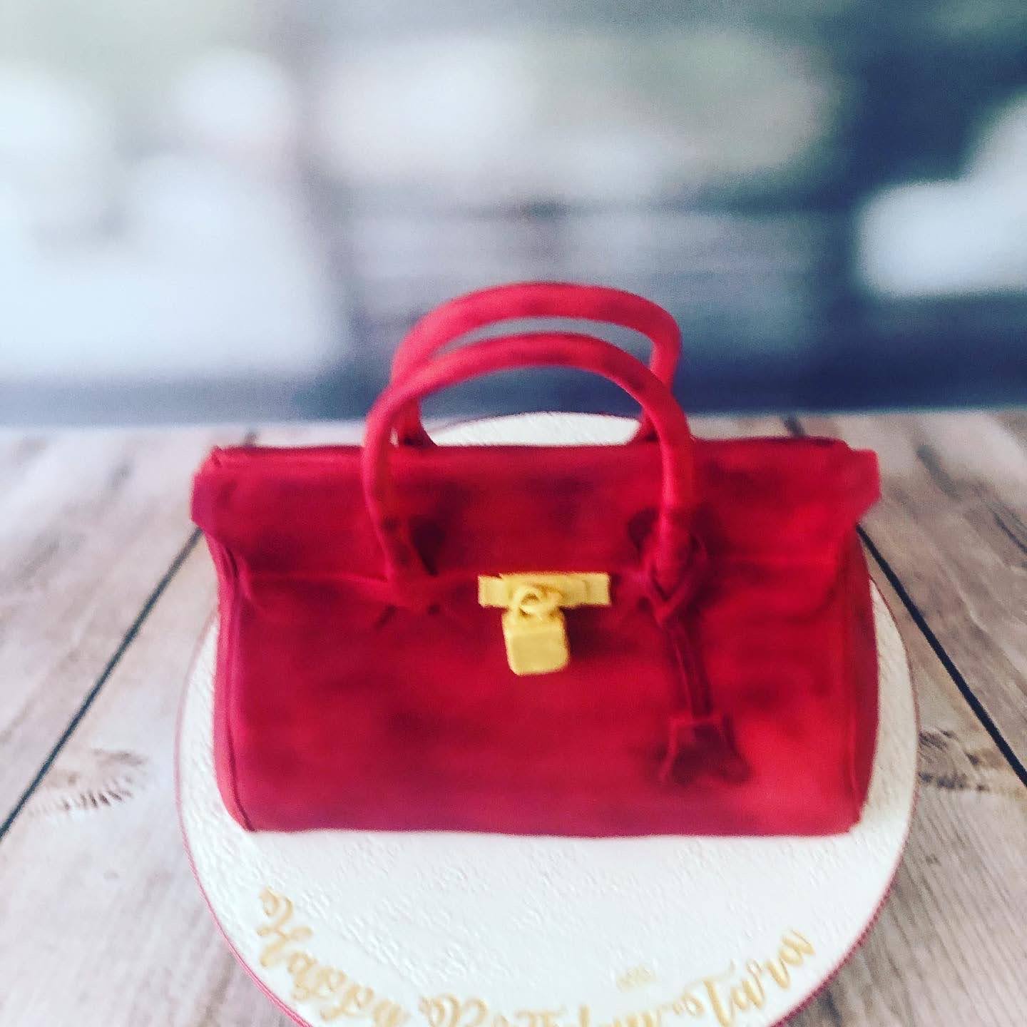 Red Hermes bag cake