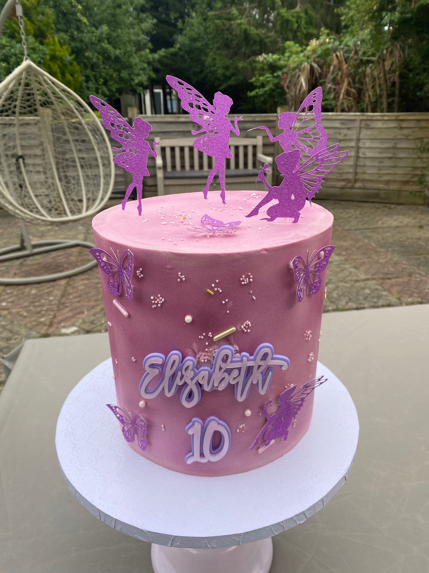 Fairies & butterflies buttercream cake