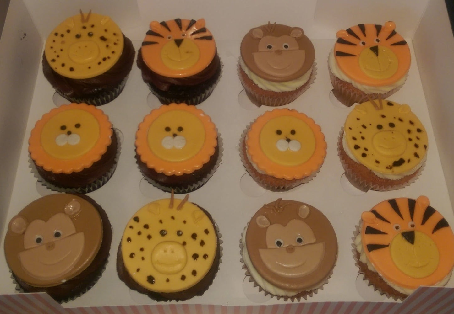 Safari themed cupcakes - box of 12