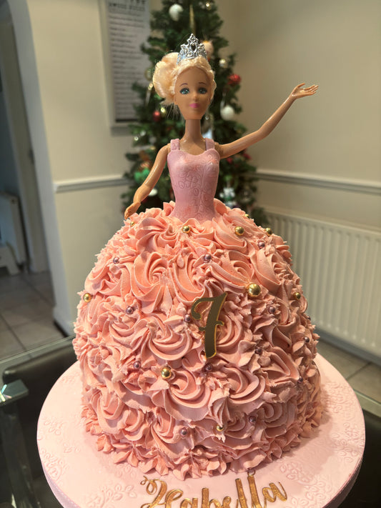 Doll cake with Buttercream rosettes
